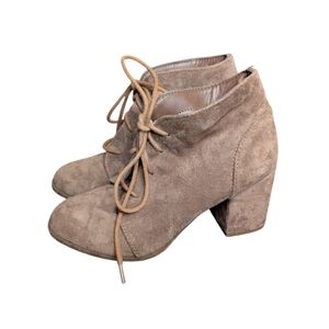 Madden Girl Women's Torch Taupe Ankle Block Heeled Boho Booties Size 5
